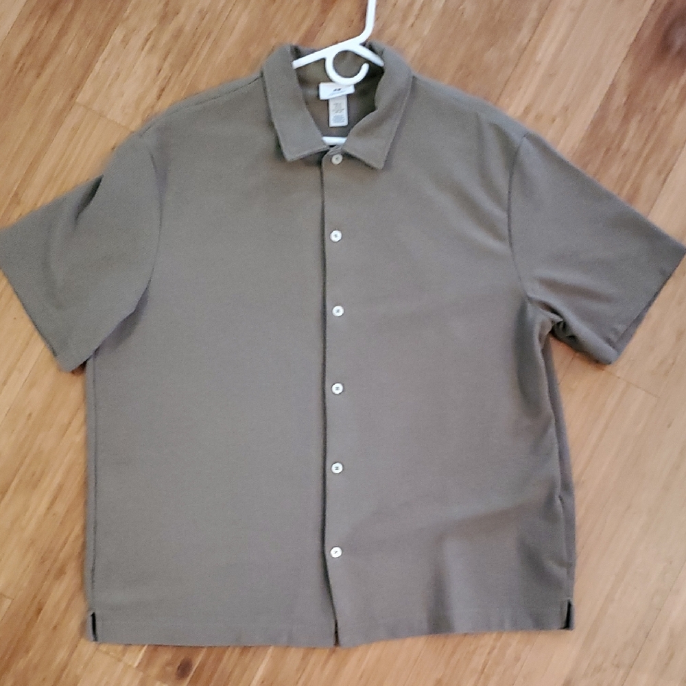 H&M Men's Casual Button Down Shirt - Taupe